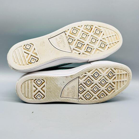 Converse Shoes Mens 9.5 Womens 11.5 Green Knit Chucks High Top All Star Sneakers - Picture 10 of 12